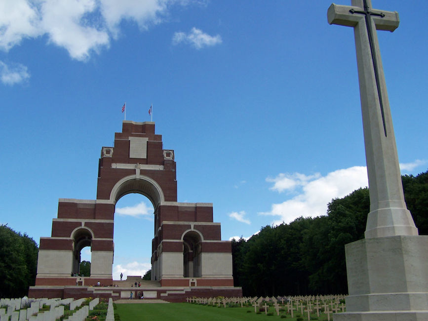 Albert is commemorated on the Thiepval Memorial in France. Photo by CWGC