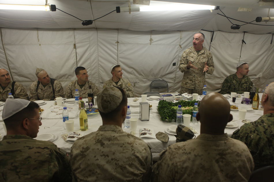 Jewish troops, The International Security Assistance Force (ISAF) in Afghanistan. Passover Seder. 12/04/2006