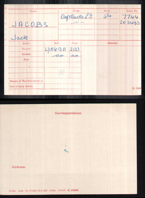 Medal card