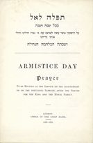 Cover Armistice Day Prayer. Chief Rabbi. 1928