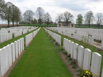 Burial place of G R Israel  at Delville Wood Cemetery, Longueval Sp. Mem. B.6 Photo: CWGC