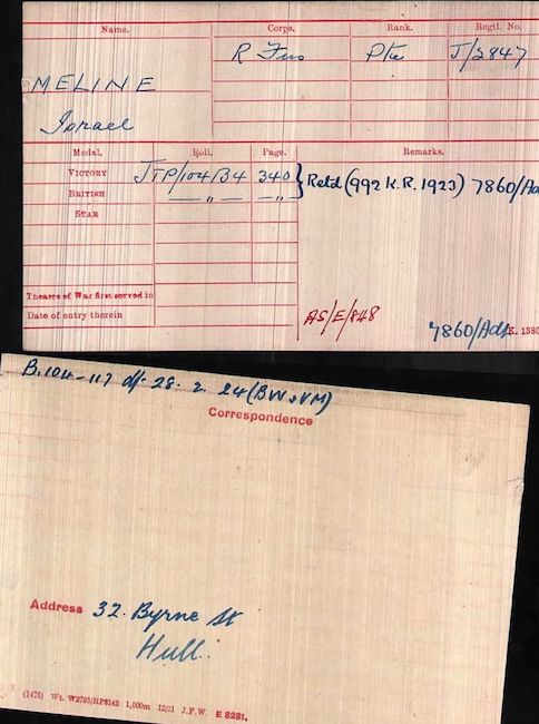 Medal Roll Index Card