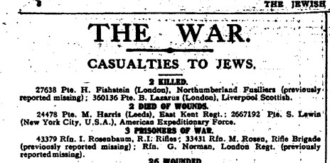 Extract from The Jewish Cronicle