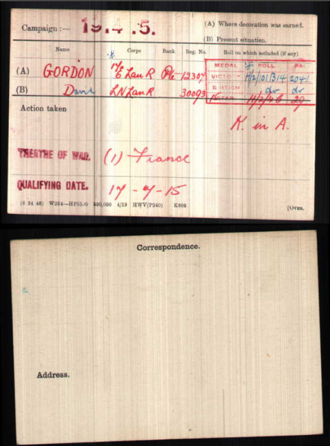 Medal card