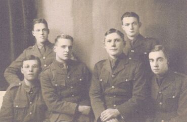 Geoffrey with his Battalion - Geoffrey is bottom left