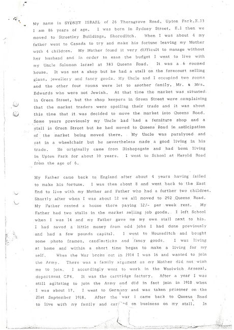 Document written by Sidney and wife Lily 