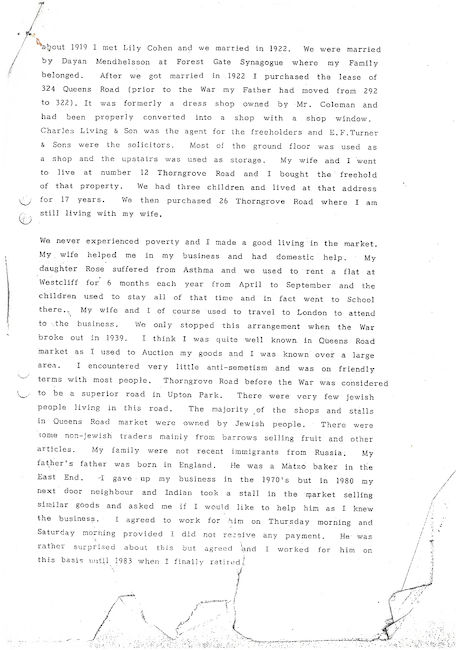 Document written by Sidney and wife Lily 