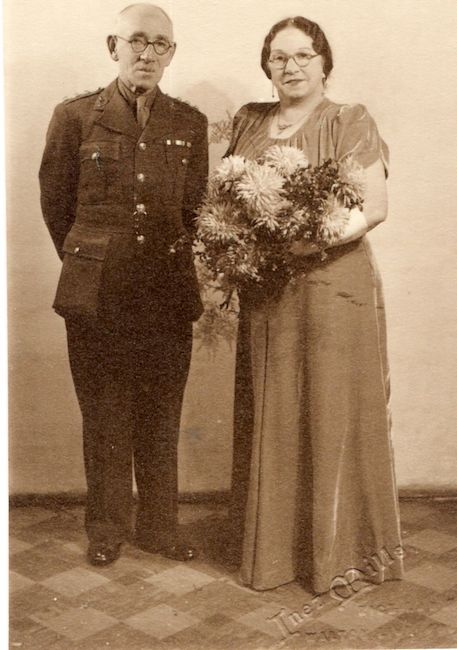 Charles in uniform with wife Florence