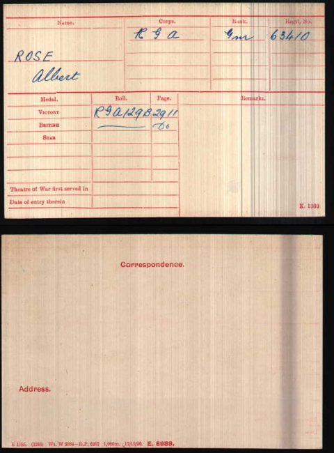 Medal card