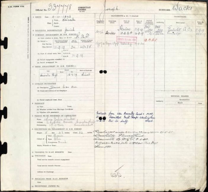 Service record - RAF