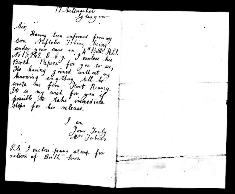 Mother's letter #1 regarding being underage 