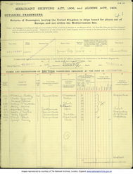 Outward journey to Buenos Aires, 1913
