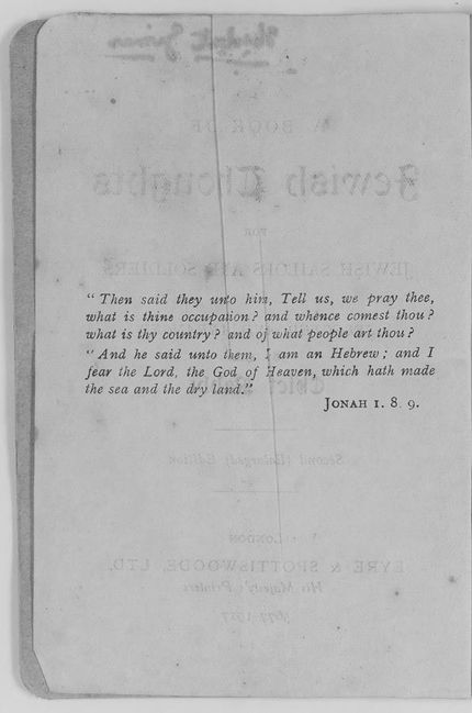 Book of Jewish thoughts by the Chief Rabbi. p.3