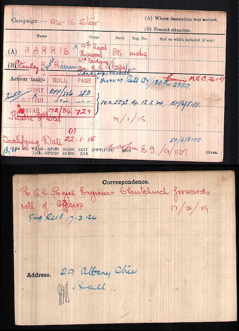 Medal index card