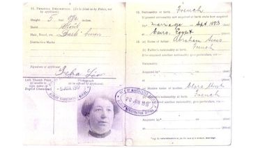 Mother Freha's Alien Registration Card - she was born in Cairo but had Dutch nationality making her a 'friendly alien'