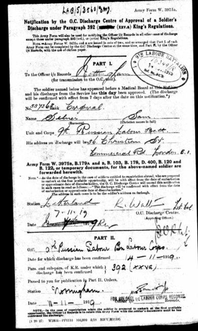 Discharge papers