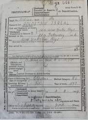 Certificate of demobilisation 