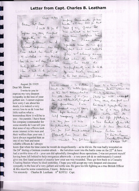 Letter from Capt. Charles B Leatham