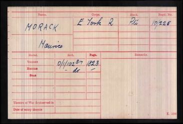 Medal Roll Index Card