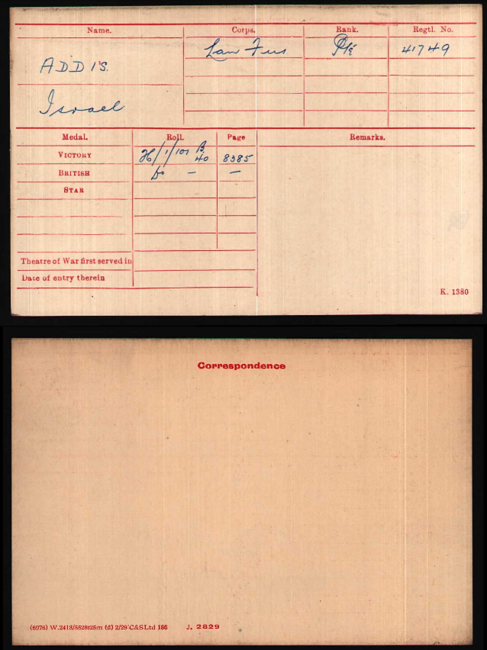 Medal card