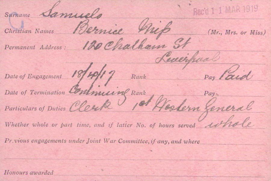VAD card courtesy of British Red Cross