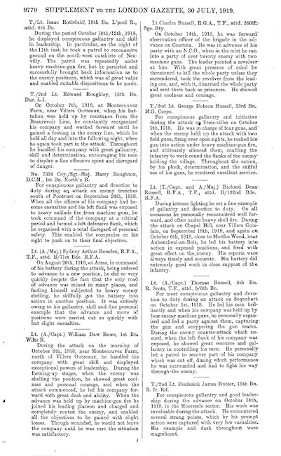London Gazette 1919