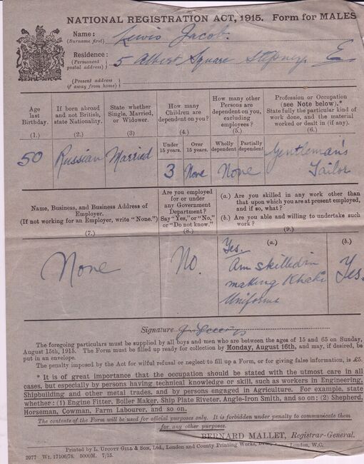 Jacob's registration