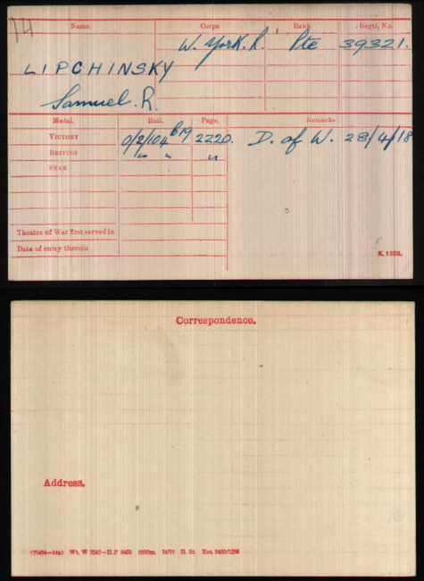 Medal card