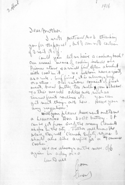 One of his letters home
