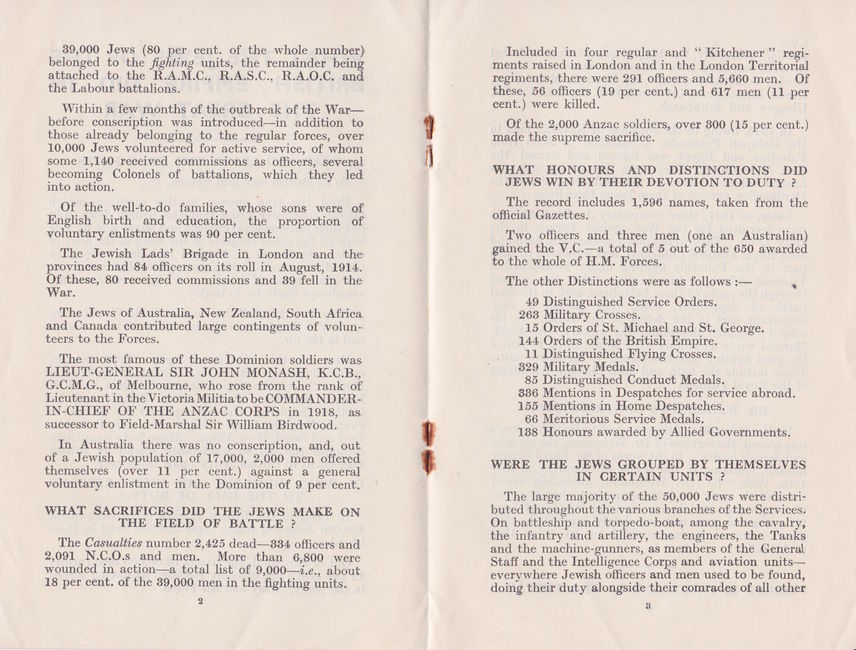 What the Jews of the British Empire did in the Great War. Read and Learn the True Facts. Jonathan Fishburn Collection