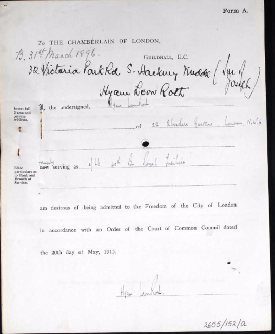 Freedom of the City papers
