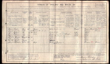 Caplan Family in 1911 Census