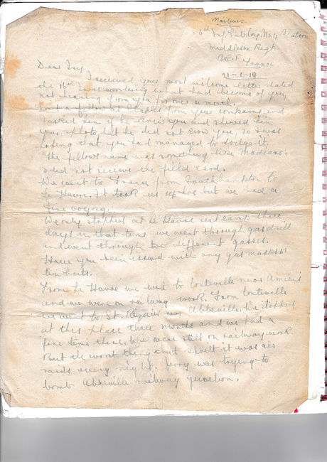 Letter to his family