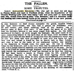 Extract from The Jewish Cronicle