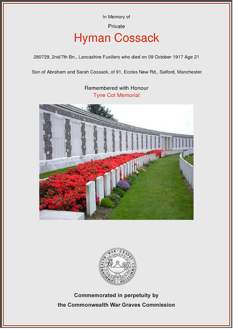 Commonwealth War Graves Commemorative Certificate 