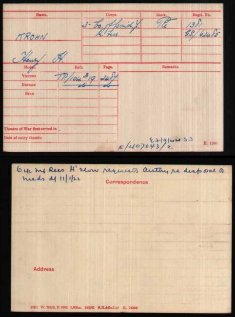 Medal card