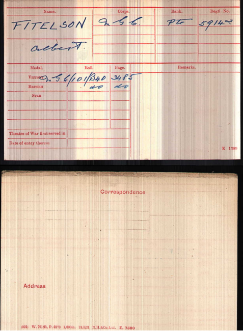 Medal card