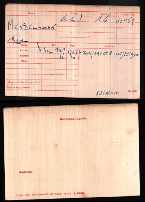 Medal card