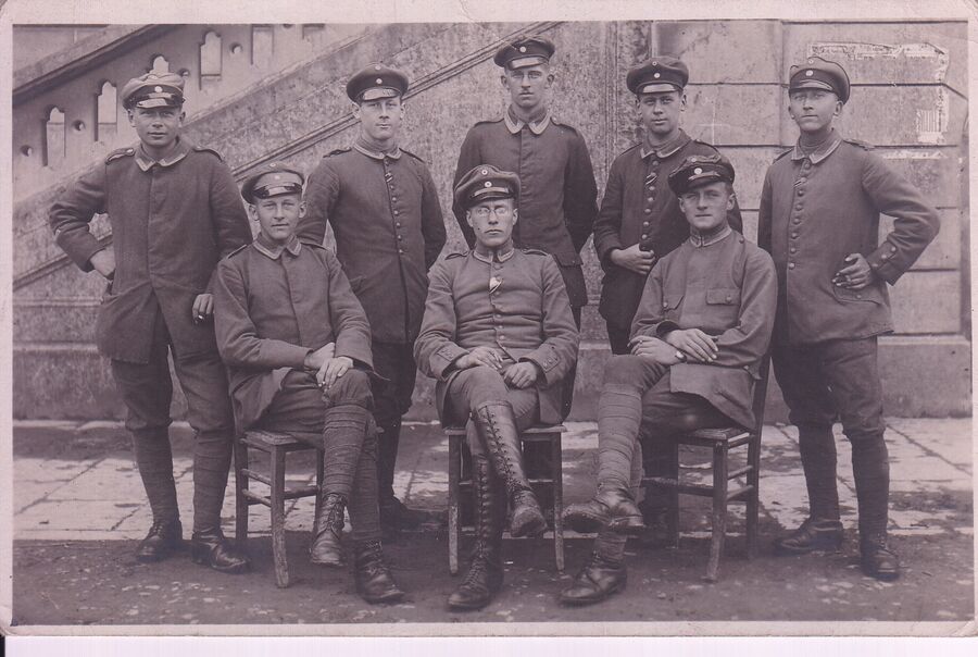 With his battalion (Alex is sitting in the middle)