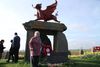 Trishia and wreath at Welsh Memorial Park. We Were There Too trip to Ypres, April 2017. By Alan Brill, Voluntary Photographer