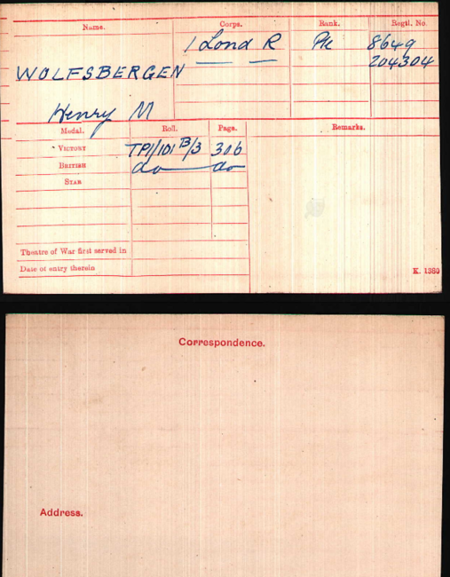 Medal card