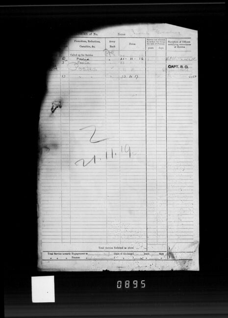 Further Service Record