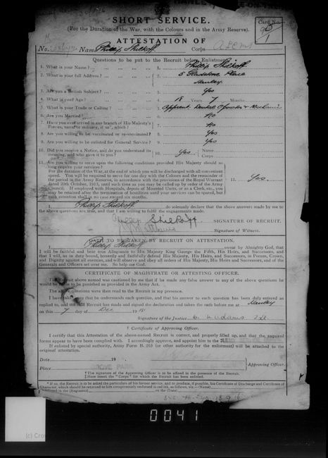 Army Service Record