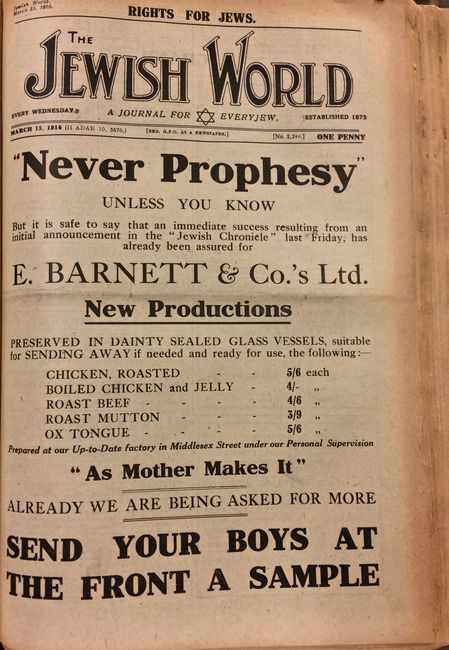 The Jewish World. 15/03/1916