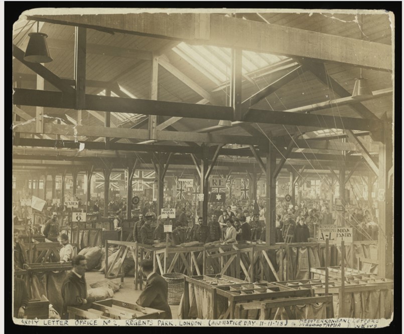 Army Letter Office No. 2 in Regents Park London, Armistice Day 11/11/1918