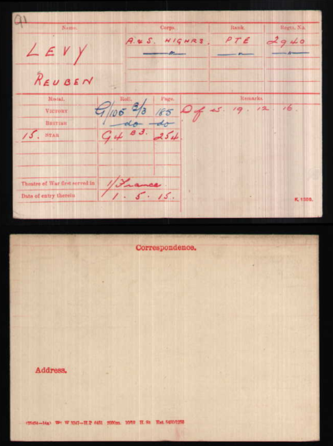 Medal card
