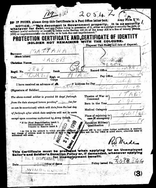 Military record