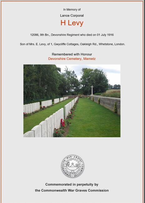 Commonwealth War Graves Certificate