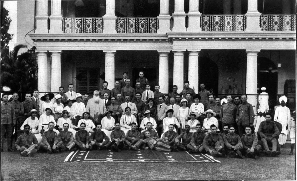Indian group of Jewish Soldiers, Calcutta, Passover at house of Mr. D. Ezra. 1918. British Jewry Book of Honour.