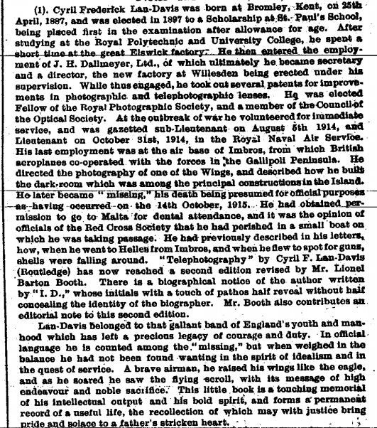 His Life Story - JC 08/04/1921